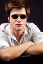 Handsome young man with sunglasses Royalty Free Stock Photo