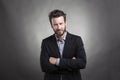 Handsome young man wearing grey suit Royalty Free Stock Photo