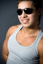 Handsome young man wearing sunglasses Royalty Free Stock Photo