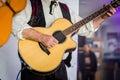 Handsome young men playing guitar Royalty Free Stock Photo