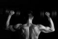 Handsome young muscular man lifting weights Royalty Free Stock Photo