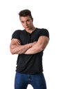 Handsome young muscular man looking at camera Royalty Free Stock Photo