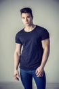 Handsome young muscular man looking at camera Royalty Free Stock Photo