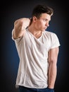 Handsome young muscular man in studio shot Royalty Free Stock Photo