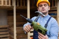 Handsome repairman holding tools Royalty Free Stock Photo