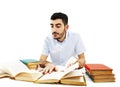 Handsome young student preparing for exam Royalty Free Stock Photo