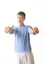 Handsome youth thumbs up Royalty Free Stock Photo