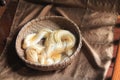 Handspun raw silk yarn, Angkor, Cambodia Royalty Free Stock Photo