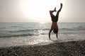 Handstand on the beach