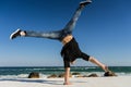 Handstand at the beach