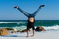 Handstand at the beach