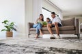 Handstand, children and parents reading a book to their child together in their house. Mother, father and kids bonding Royalty Free Stock Photo