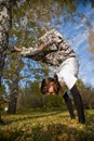 Handstand on grass