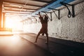 Handstanding for athletic man