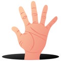 HandsUp from the Hole Gestures Wave Seek Help Illustration