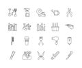 Handtools line icons, signs, vector set, outline illustration concept Royalty Free Stock Photo