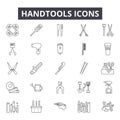 Handtools line icons for web and mobile design. Editable stroke signs. Handtools  outline concept illustrations Royalty Free Stock Photo