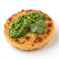 Handvo with green chutney Royalty Free Stock Photo