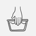 Handwash hand drawn sketch icon.