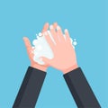 Handwash process vector illustration.