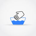 Handwash vector icon. Not machine washable symbol. Royalty Free Stock Photo