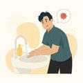 Handwashing concept prevent epidemic rebound illustration