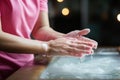 Handwashing for COVID 19 prevention woman washing hands with soap