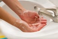 Handwashing with soap,hand hygiene Royalty Free Stock Photo