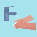 Handwashing with soap under the tap Royalty Free Stock Photo