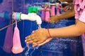 Handwashing, Teachers that schools are teaching children to wash Royalty Free Stock Photo