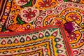 handwork embroidery,Handmade embroidery art. Traditional Indian handmade embroidery art,selective focus,mirror work colorful