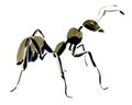 Handwork watercolor illustration of an insect ant