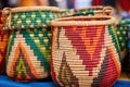 handwoven basket with intricate patterns