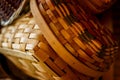 Handwoven Baskets in Natural Light Royalty Free Stock Photo