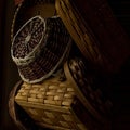 Handwoven Baskets in Natural Light Royalty Free Stock Photo