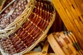 Handwoven Baskets in Natural Light Royalty Free Stock Photo