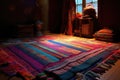 handwoven bohemian rug with tassels and eclectic patterns