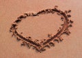 Handwrited heart sand