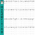 Handwriting alphabet number Royalty Free Stock Photo
