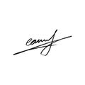 Handwriting Autograph set. Personal fictitious signature calligraphy lettering. Scrawl imaginary name for document Royalty Free Stock Photo