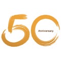 Handwriting - Brush paint celebrating, anniversary of number 50th year anniversary Royalty Free Stock Photo