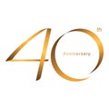Handwriting, Celebrating, anniversary of number 40th year anniversary