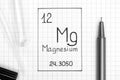 Handwriting chemical element Magnesium Mg with black pen, test t Royalty Free Stock Photo