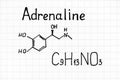 Handwriting Chemical formula of Adrenaline Royalty Free Stock Photo