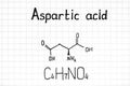 Handwriting chemical formula of Aspartic acid