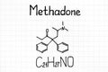Handwriting Chemical formula of Methadone Royalty Free Stock Photo