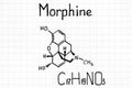 Handwriting Chemical formula of Morphine Royalty Free Stock Photo