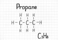 Handwriting Chemical formula of Propane Royalty Free Stock Photo