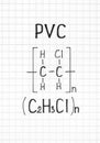 Handwriting Chemical formula of PVC Royalty Free Stock Photo