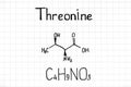 Handwriting chemical formula of Threonine Royalty Free Stock Photo